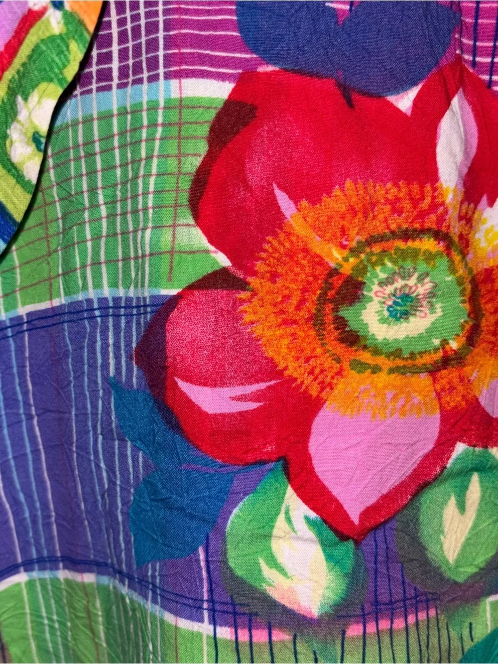 Vintage 90’s Jams World Colorful Patchwork Floral Vest Large - Picture 4 of 4